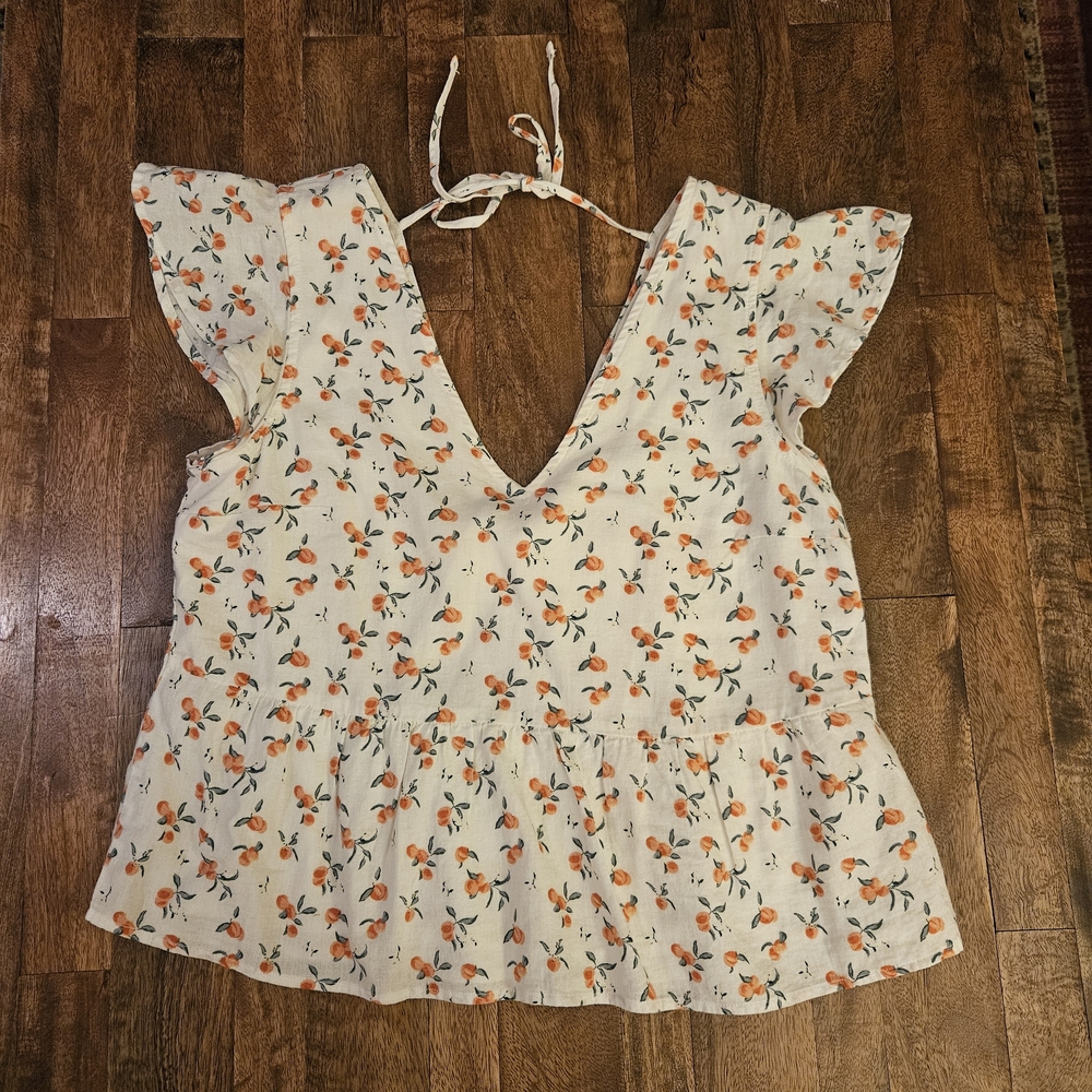 Abercrombie & Fitch White Floral Blouse